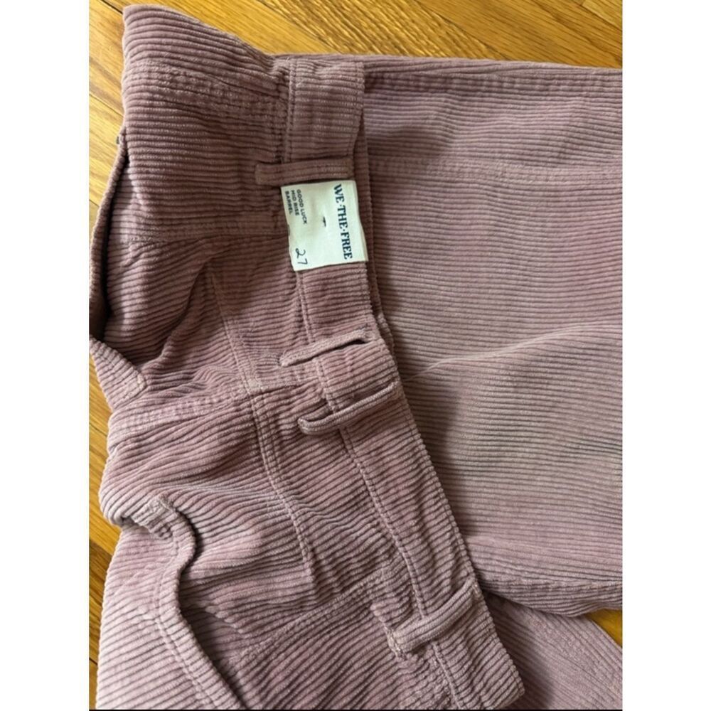 New Free People We The Free Good Luck Mid-Rise Cord Barrel Jeans Size 27 - Picture 6 of 7